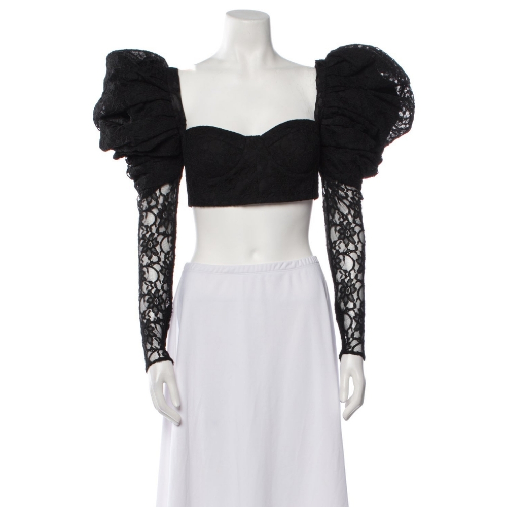Black Ruffled Bubble Mini Skirt - Picture 2 of 7